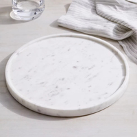 Plateau décoratif rond en marbre blanc naturel, plateau de vanité en pierre, organisateur de table Wabi Sabi, rangement pour bijoux à domicile ou à l'hôtel, cadeau de Ramadan