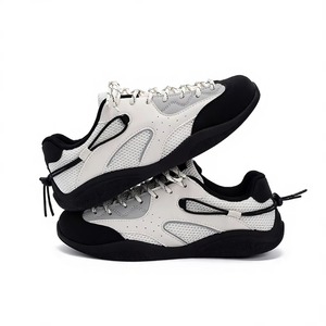 Chaussures de marche Gorpcore pour hommes, baskets tendance en cuir synthétique et mesh, chaussures décontractées à lacets, chaussures de marche en plein air, semelle extérieure en PVC - Product Image 1