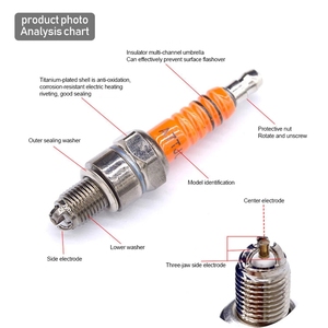Bắn cắm 3-điện cực xe máy igniter a7tjc xe máy động cơ phần d8tjc cho GY6 50cc 110cc 125cc Dirt Bike <span class=keywords><strong>Spark</strong></span> plug - Product Image 6
