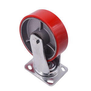 Ruedas Giratorias Industriales Resistentes de Hierro Fundido con Núcleo de Poliuretano PU de <span class=keywords><strong>4</strong></span> Pulgadas y Rodamientos 6203 - Product Image 2