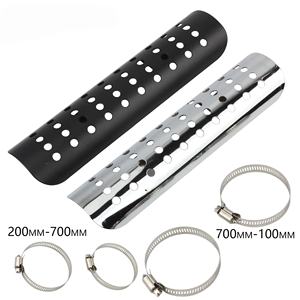 Protection de tuyau d'échappement de <span class=keywords><strong>moto</strong></span> en acier inoxydable, bouclier thermique anti-brûlure, couvercle de protection pour silencieux, accessoires modifiés - Product Image 1