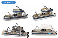 Bateau ponton de luxe en alliage d'aluminium à deux étages de 30ft personnalisé 7m divertissement aquatique yacht de pêche hors-bord pour la croisière