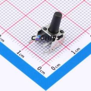 GT-TC101B-H110-L1 Tactile Switch Through hole,6x7.5mm Switch Single Pole Single Throw Round Button 2.5N Right Angle Insert - Product Image 1