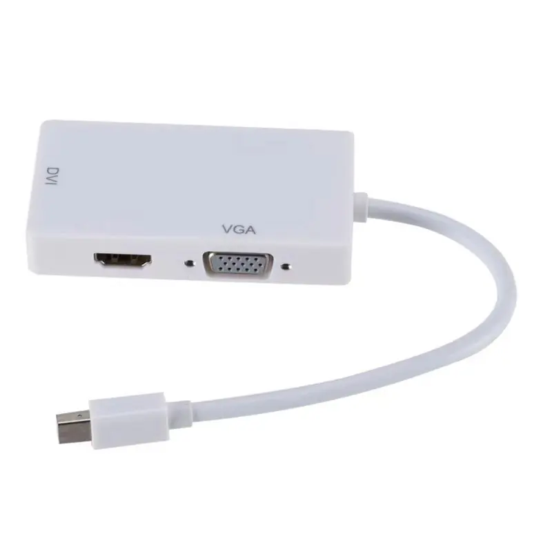 3 in 1 1080p Mini DisplayPort Adapter DP to HDMI VGA DVI Converter Adapter 3 in 1