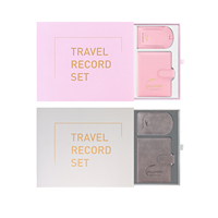 Ensemble de carnets de voyage en cuir PU souple avec logo personnalisé pour cadeaux d'entreprise, ensemble de bureau avec boîte cadeau