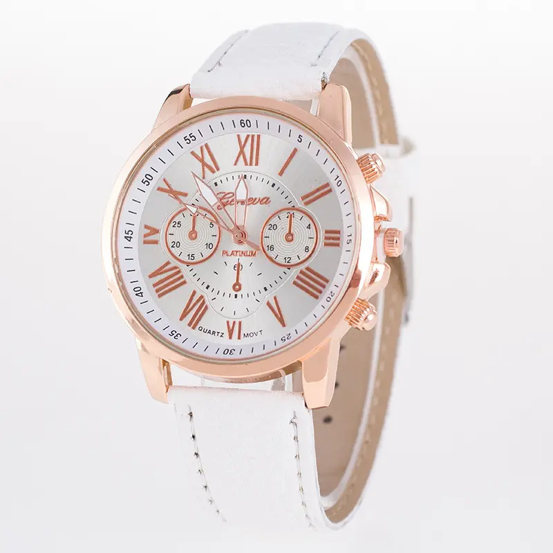 New Factory Price Quartz Analog Leather Geneva Wrist Watches For Women