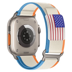 Gute Qualität National flagge Logo Sport Trail <span class=keywords><strong>Loop</strong></span> Travel <span class=keywords><strong>Loop</strong></span> Nylon Uhren armband für Apple Watch Ultra 49 (WB1157T) - Product Image 4