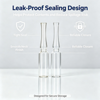Ampoule standard en verre de 2 ml, hauteur personnalisable, pour le remplissage quotidien de médicaments, soins de la peau et essences.