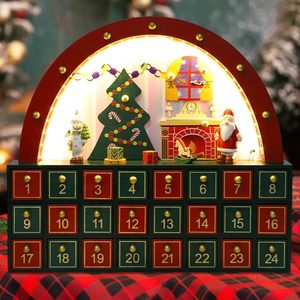 2025 24 ngày phiêu lưu lịch với 24 ngăn kéo lưu trữ, dẫn thắp sáng bằng gỗ vòm cửa nhà Đếm ngược đến giáng sinh lịch - Product Image 6