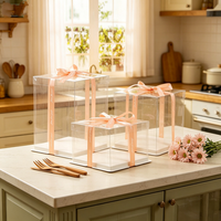 Contenitore per Torte in Plastica Trasparente Premium Personalizzabile con Logo, Scatola Regalo Trasparente con Opzione di Goffratura, Design Pieghevole