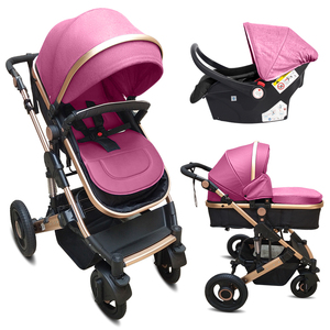 Mới sinh ra xe đẩy em bé 3 trong 1 với ghế xe pram bé vận chuyển giá rẻ du lịch một tay có thể gập lại xe đẩy sang trọng xe đẩy cho bé - Product Image 3