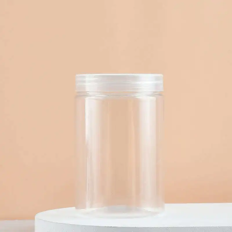 Leere Creme Kosmetik behälter Klare Geschenk nahrungsmittel gläser Rundes Haustier Plastik Haustier Kosmetik glas mit Deckel für die Aufbewahrung in der Küche