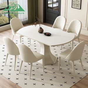 <span class=keywords><strong>Table</strong></span> à manger ronde en pierre frittée minimaliste italienne de luxe Wayon 2026, ensemble de <span class=keywords><strong>table</strong></span> à manger circulaire haut de gamme pour petit appartement - Product Image 4