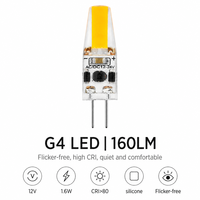 Ampoule LED G4 1,6W AC/DC12V COB Silicone 160LM 2700K/3000K/4000K/6000K Sans scintillement Résidentiel Aménagement paysager Remplace l'halogène CE LVD