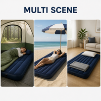 Matelas gonflable floqué YYD OVERLAND 203 cm, lit d'air double 22 cm d'épaisseur, lit de camping avec oreiller pour tente extérieure