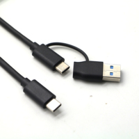 Cable de Datos y Alimentación USB3.0 USB-A a Tipo-C 2 en 1 de Alta Velocidad con Núcleo de Cobre Puro y Revestimiento de PVC para Carga Rápida y Uso con Computadora