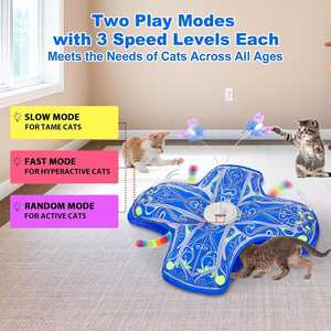 Juguete Interactivo 2 en 1 para Gatos, Diseño Nuevo, Juego de Escondite y Ejercicio, Poliéster Azul, el Mejor Juguete para Gatos de Interior - Product Image 4