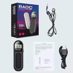 Radio FM portátil con diseño de escaneo automático, pantalla LCD, radio de bolsillo recargable con auriculares, reproductor de CD portátil estilo clip-on - Product Image 6