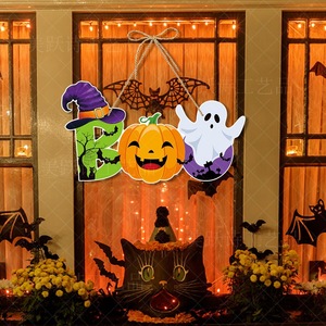 DAMAI 2025 Halloween Door Hanging Decoration Pumpkin Bat Ghost Festival Party Arrangement Paper Material Home Decoration - Product Image 4