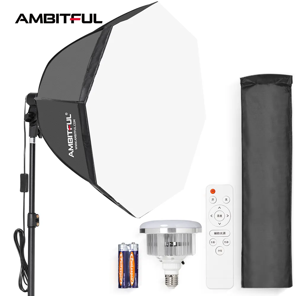Ambitufl AL-50 lampe vidéo LED avec trépied et softbox Kit Studio Photo pour tiktok Photo Live Streaming vlogging kit