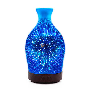Difusor de Aroma de Vidrio 3D Luminoso con Patrón de Fuegos Artificiales Coloridos, Humidificador con Luz LED para el Hogar, 100 ml, Tipo Niebla Eléctrica - Product Image 5