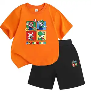 OEM/ODM Cartoon Printed Clothing Sets Baby Boys Girls Kids Summer Clothing Shirts And Shorts Children Clothes Drop Shipping