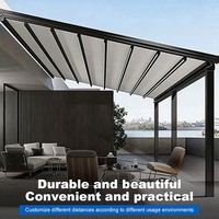 Auvent rétractable de jardin, auvent de terrasse, tissu léger et durable, pliable, pour l'intérieur et l'extérieur, SUNTO