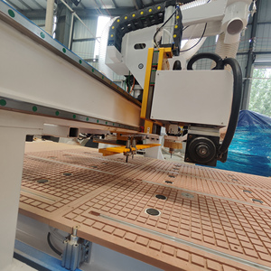 3-Axis Wood Router CNC Engraving Machine Woodworking Production Line ATC CNC Router Auto Loading/Unloading System 9KW Motor