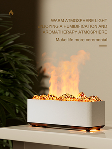 Toptan yaratıcı alev aromaterapi makinesi atmosfer lamba uçucu yağ difüzör ev ofis masaüstü alev nemlendirici - Product Image 5