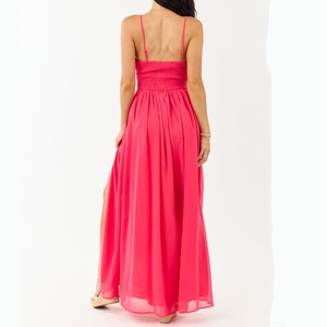 Nuevo Vestido Maxi de Chifón Personalizado sin Mangas con Tirantes Finos, Abertura Frontal y Diseño Fluido para Verano para Mujer - Product Image 2