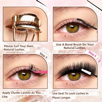 [800 Clusters] Livre de cils synthétiques haute densité 60/80/100/120 D, non irritant, lot de faux cils, best-seller