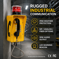 Teléfono Industrial de Pared con Fibra Óptica, IP66 Impermeable, SIP Analógico, con Altavoz de 30W y Señalizador de Emergencia VOIP