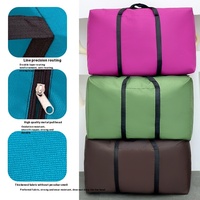 Sac à bagages de grande capacité en tissu Oxford unisexe, emballage renforcé de couleur pure, cosmétiques pour la rentrée scolaire et les vacances