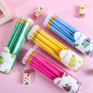 Lápiz 2B de Dibujos Animados para Primaria Estilo Macaron en Cubo de 30 Piezas con Sabor a Fruta y Goma de Borrar, Papelería de Escritura para Niños - Product Image 3