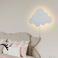 Veilleuse pour enfants à piles, lampe murale lune et nuage sans fil, lumière de chevet créative pour enfants
