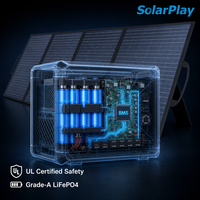Panneaux solaires Solarplay Q2501 400W avec batterie et onduleur 20ms UPS 97% MPPT 2400W 2160Wh Générateur d'énergie
