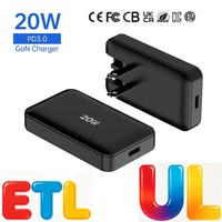 Chargeur rapide pliable Tommox USB-C PD 20W avec port Type-C pour téléphone portable, tablette, iPad Air, iPhone, charge rapide