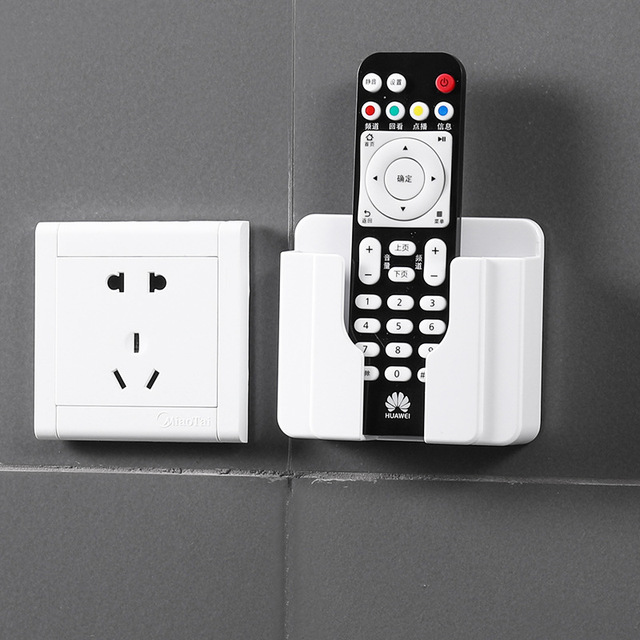 Punch Free Multifunction Wall Mounted Remote Control Shower Mobile Phone Plug Charging Holder Stand Organizer Box case for Phone