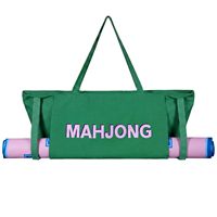 Sac fourre-tout en toile de luxe minimaliste et serein grande capacité pour Mahjong, avec fermeture éclair pour le rangement des tuiles et pochette pour accessoires de joueur