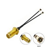 SMA vers 2 pièces Compatible Micro câble Coaxial RF1.13 4G adaptateur d'antenne 1 2/3/4/5 SMA femelle mâle connecteur cuivre 50ohm 15cm