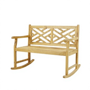 Offre Spéciale : Banc de jardin en bois massif – Fauteuil à bascule moderne résistant aux intempéries pour véranda - Product Image 1