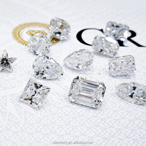 Moissanite Synthétique Blanche 3*5mm Taille Émeraude Baguettes VVS Pierre Précieuse en Vrac Effet de Couleur/Feu Certifiée par un Certificat Tier pour la Bijouterie - Product Image 1