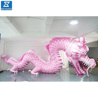 Dragon rose gonflable personnalisé pour la promotion de la marque en plein air, thème traditionnel du Nouvel An lunaire, décoration d'activités