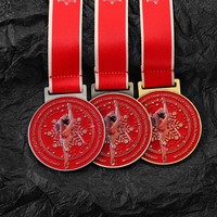 Medali Olahraga 2D/3D Logam Paduan Seng Berlapis Emas dengan Cat Enamel, Dapat Disesuaikan Secara Grosir, untuk Kung Fu, Taekwondo, Karate, Tinju, WKF, BJJ, Jiu Jitsu