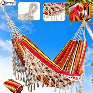 <span class=keywords><strong>Hamaca</strong></span> de Lona de Poliéster <span class=keywords><strong>Plegable</strong></span> con Borlas, Diseño Nuevo, <span class=keywords><strong>Hamaca</strong></span> Doble para Acampar al Aire Libre, Columpio para <span class=keywords><strong>Balcón</strong></span>, <span class=keywords><strong>Hamaca</strong></span> Colgante - Product Image 1