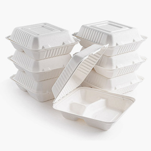 SUMKOKA - Contenedor de Alimentos Desechable de 9 Pulgadas con 3 Compartimentos, Compostable, Libre de PFAS, Fabricado con Bagazo de Caña de Azúcar - Product Image 3