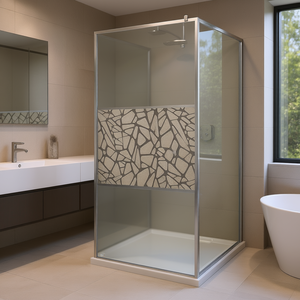 Parete Doccia Walk-In in Vetro 35.4x76.8 Pollici, Design Effetto Pietra, Vetro ESG, Montaggio a Parete, Rettangolare, Superficie Lucida - Product Image 2