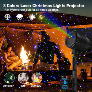 Projecteur laser de Noël extérieur, lumière rouge, verte, bleue, ciel étoilé, lampe de pelouse, lumière paysagère étanche pour la décoration des fêtes - Product Image 3