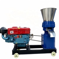 Nouvelle machine à granulés d'aliments pour animaux mini diesel 500 kg/h pour la maison, la ferme, la volaille, le dindon, la caille, le lapin, le canard, autonome
