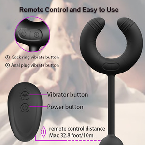 Sexo inalámbrico control remoto silicona Anal Plug Set vibrador Butt Plug silicona consolador largo Butt Plug para parejas - Product Image 5